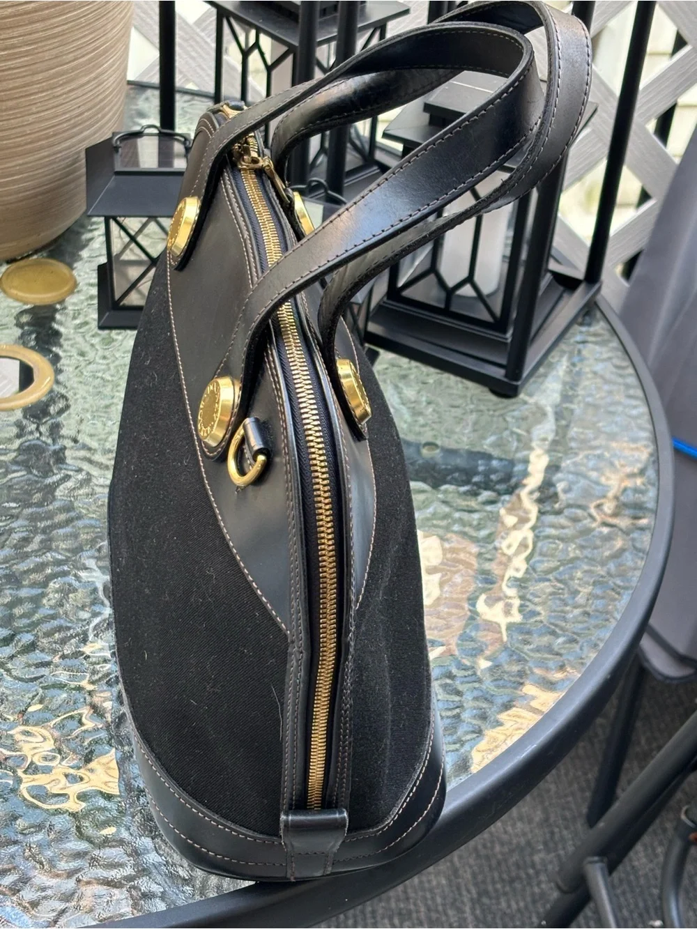 Dooney & Bourke Vintage Cabriolet Cloth w/ Leather Trim Satchel Black So good